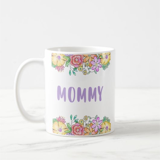 Mama, je bent de beste Cute Florals Moederdag. Koffiemok (Links)
