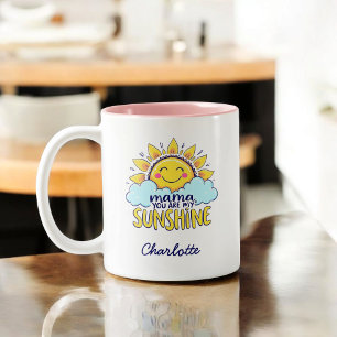 Mama, jij bent mijn zonnetje Schattigee Moederda Tweekleurige Koffiemok
