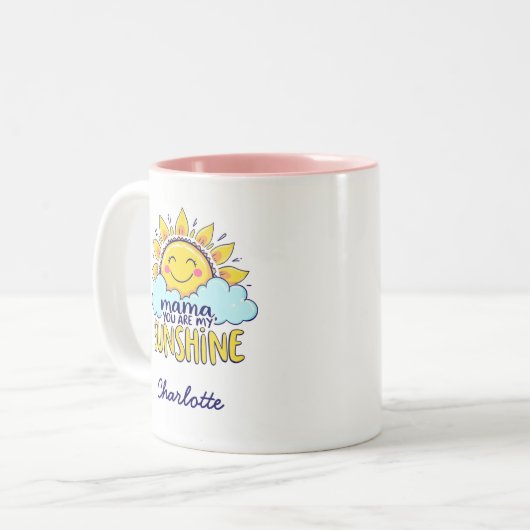 Mama, jij bent mijn zonnetje | Schattigee Moederda Tweekleurige Koffiemok (Voorkant links)