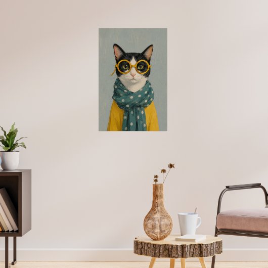 Mama kat kijkt poster (Woonkamer 3)