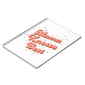 Mama kent Best Pink Brown Sweet Retro Lettering Notitieboek (Linkerzijde)