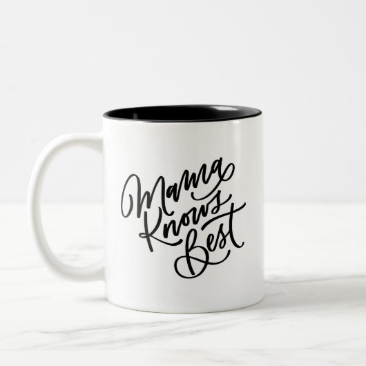 Mama kent best tweekleurige koffiemok (Links)