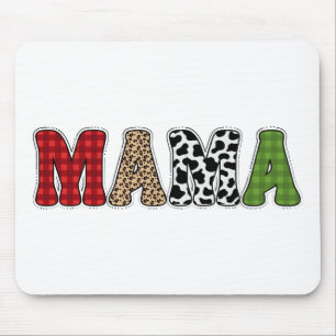 Mama Kerstmis geruite patroonontwerp Muismat