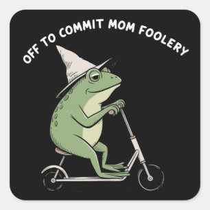 Mama Kikker Gaat Moederlijke Dwaasheid Plegen Scoo Vierkante Sticker