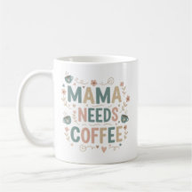 Mama koffiemok | Bloemige keramische mok voor Moed