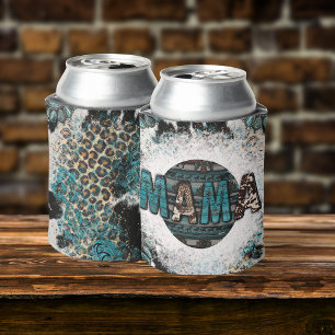 Mama Leopard Koe Turquoise sublimation Blikjeskoeler