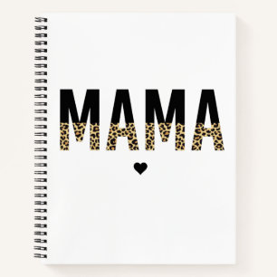 Mama Leopard print Typografie mam Gifts Notitieboek