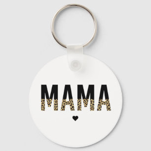 Mama Leopard print Typografie mam Gifts Sleutelhanger