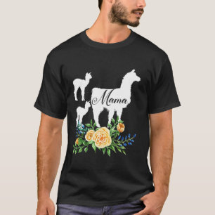 Mama Llama Bloemen Moeder van twee Bloemen Gift Al T-shirt