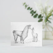 Mama Llama en Cria Briefkaart (Staand voorkant)