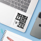 Mama Llama heeft geen sarcastische moeder nodig Sticker (Laptop met iPhone)