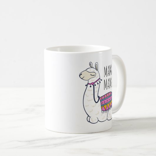 Mama Llama, Mok Llama, Moederdag Gift, koffie M (Voorkant rechts)