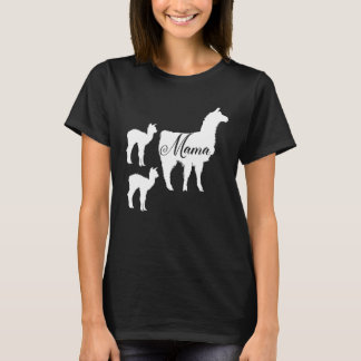 Mama Llama Silhouette Schattige Mom Alpaca Llamas T-shirt