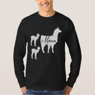 Mama Llama Silhouette Schattige Mom Alpaca Llamas T-shirt