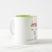 Mama Llama Tweekleurige Koffiemok (Voorkant links)