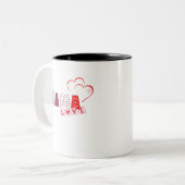 Mama Love Bunny Mug - Cute Patchwork Coeur Design (Devant gauche)