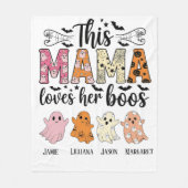 Mama Loves Her Boos Spooky Personalized Halloween Fleece Deken (Voorkant)