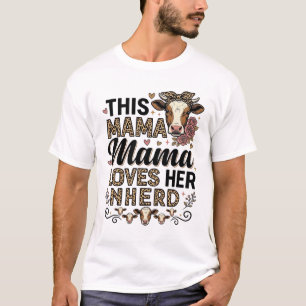 Mama Loves Her Kudde Vintage Koe Mom Shirt Ontwerp