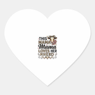 Mama Loves Her Kudde Vintage Koe Mom Shirt Ontwerp Hart Sticker