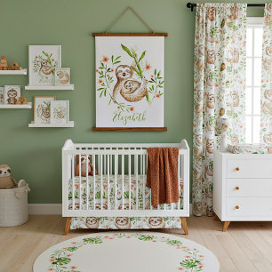 Mama luiaards en baby luiaards hangend wandkleed