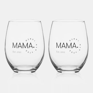 MAMA Mama Bruh Est. 20xx Drinkware Set Wijnglas Zonder Voet
