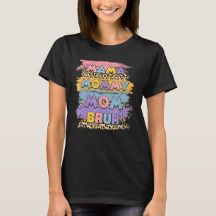 Mama mama Bruh Leopard Boho Happy Moederdag T-shirt