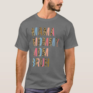 Mama mama Bruh mammie en Leopard Print Mot T-shirt