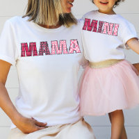 Mama Mama Cute Whimsical Rustic Pink Pset Letters