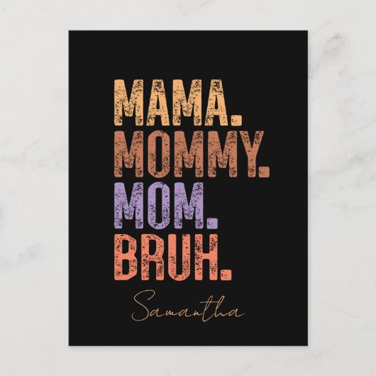 Mama. Mama. Mam. Bruh Briefkaart (Voorkant)