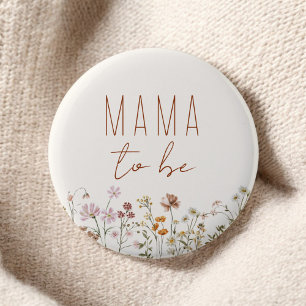 Mama Mama om Wildflower Baby shower te zijn Ronde Button 5,7 Cm