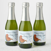 Mama & Me Otter Baby shower Mini Champagne Sparkling Wijnetiket (Flessen)