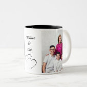 Mama & Me Stijlvolle minimalistische chique aangep Tweekleurige Koffiemok (Voorkant rechts)