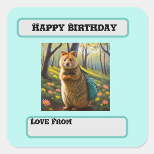 Mama Meerkat Verjaardag Winkelen, Verjaardag Vierkante Sticker