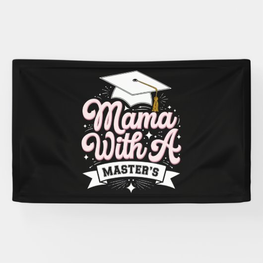Mama Met Een Masterdiploma Afstuderende Mama Spandoek (Horizontaal)