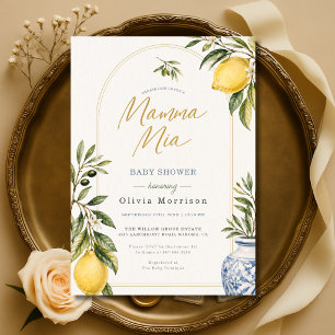 Mama Mia Italiaanse Aquarel Baby Shower Kaart