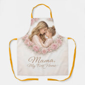 Mama — Mijn eerste thuis | Moeder & dochter bloeme Schort (Voorkant)