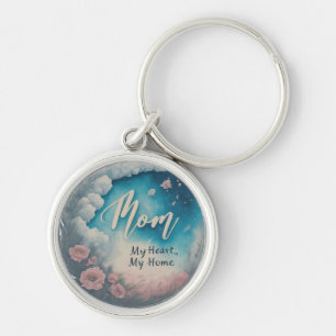 Mama: Mijn hart, mijn huis" Premium ronde Sleutelh Sleutelhanger