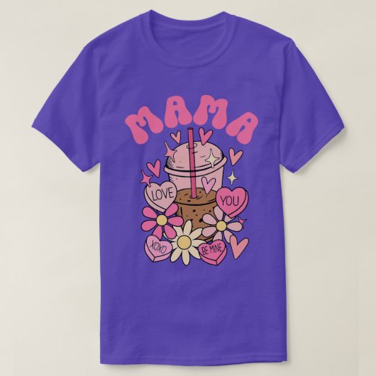 mama mini groovy Valentijnsdag mam dochter zoon m T-shirt (Design voorkant)