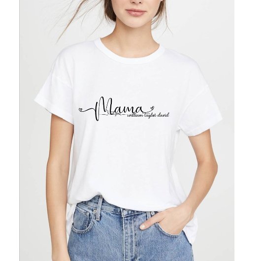 Mama Modern Mam Kinder Namen Moederdag T-shirt