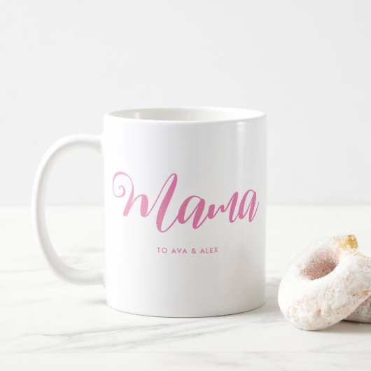 Mama Modern Mum Kinder Namen Moederdag Koffiemok (Met donut)