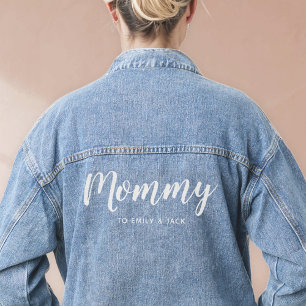 mama   Moderne Moederdag van Kinder namen voor mam Denim Jacket