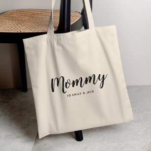 mama   Moderne Moederdag van Kinder namen voor mam Tote Bag