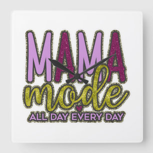 MAMA-modus wandklok Vierkante Klok