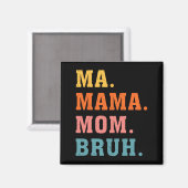 Mama Moeder Bruh  Retro Bijpassende Familie Moeder Magneet (Voorkant / Achterkant)