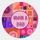 MAMA, MOEDER, VROUWEN, VERJAARDAG, CADEAU ZILVER G RONDE STICKER (Voorkant)