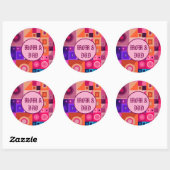 MAMA, MOEDER, VROUWEN, VERJAARDAG, CADEAU ZILVER G RONDE STICKER (Vel)