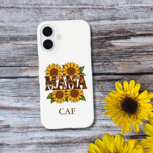 Mama Moeder Zonnebloemen Monogram Eerste Letter Ca Case-Mate iPhone Case