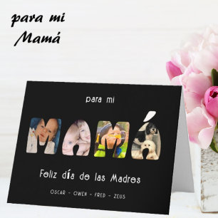 Mamá Moederdag Aangepaste Foto & Naam Kaart