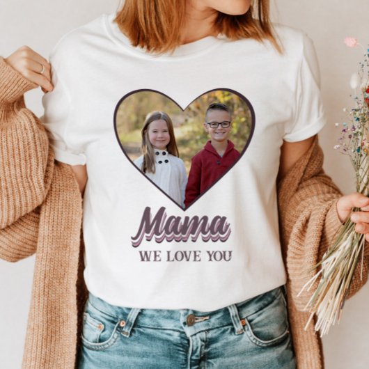 Mama Moederdag Heart Foto Gift van Kinderen T-shirt