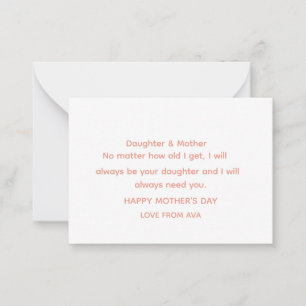 Mama Moederdag Kaart van Daughter - Moederdag Notitiekaartje